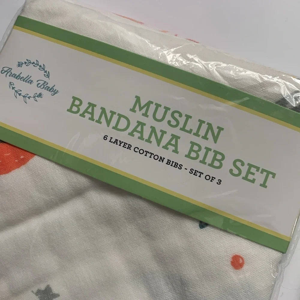 Arabella Baby Muslin Bandana Bib Set Bundle